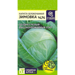 Капуста Зимовка 1474/Агрофирма 'Семена Алтая'/семена упакованы в цветном пакете 0,5 гр.