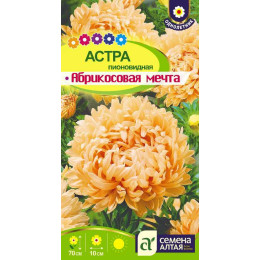 Цветы Астра Абрикосовая Мечта/Агрофирма 'Семена Алтая'/семена упакованы в цветном пакете 0,3 гр.