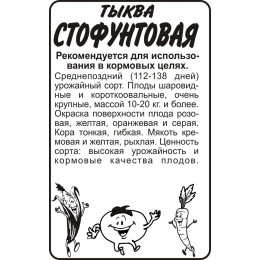 Тыква Стофунтовая/Агрофирма 'Семена Алтая'/семена упакованы в белом пакете 1,5 гр.