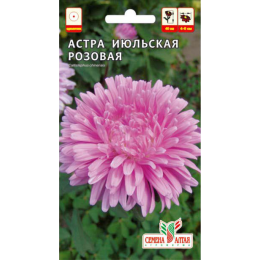 Цветы Астра Июльская Розовая/Агрофирма 'Семена Алтая'/семена упакованы в цветном пакете 0,2 гр.