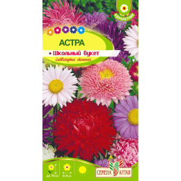Цветы Астра Школьный букет смесь/Агрофирма 'Семена Алтая'/семена упакованы в цветном пакете 0,3 гр.
