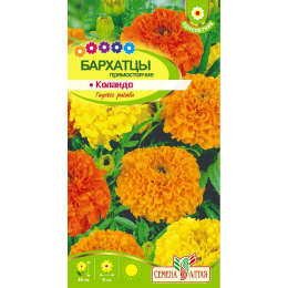 Цветы Бархатцы Коландо/Агрофирма 'Семена Алтая'/семена упакованы в цветном пакете 0,3 гр.