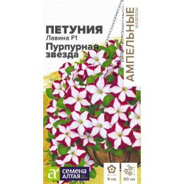 Цветы Петуния Лавина F1 Пурпурная звезда/Агрофирма 'Семена Алтая'/семена упакованы в цветном пакете 10 шт.