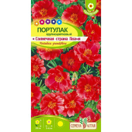 Цветы Портулак Солнечная Страна Пламя/Агрофирма 'Семена Алтая'/семена упакованы в цветном пакете 0,1 гр.