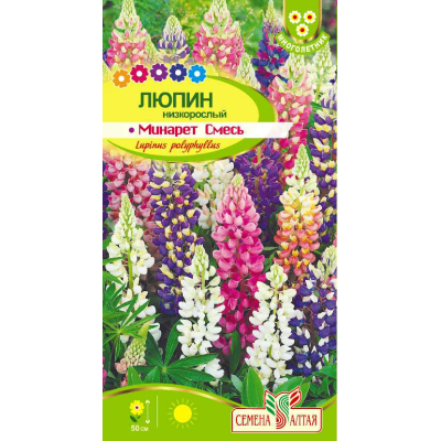Цветы Люпин Минарет/Агрофирма 'Семена Алтая'/семена упакованы в цветном пакете 0,3 гр. многолетник
