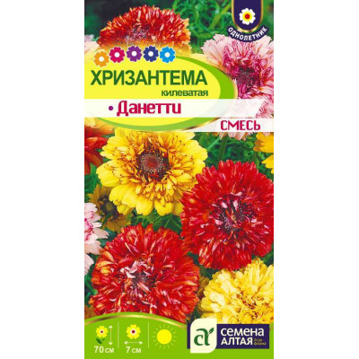 Цветы Хризантема Данетти килеватая/Агрофирма 'Семена Алтая'/семена упакованы в цветном пакете 0,3 гр.
