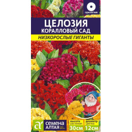 Цветы Целозия Коралловый Сад гребенчатая/Агрофирма 'Семена Алтая'/семена упакованы в цветном пакете 0,2гр.