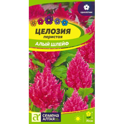 Цветы Целозия перистая Алый шлейф/Агрофирма 'Семена Алтая'/семена упакованы в цветном пакете 0,2 гр.