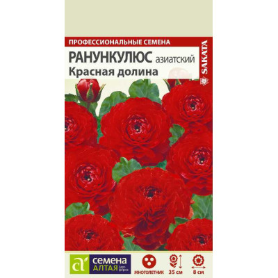 Цветы Ранункулюс Красная Долина/Агрофирма 'Семена Алтая'/семена упакованы в цветном пакете 5 шт. многолетник