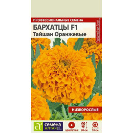 Цветы Бархатцы Тайшан Оранжевые/Агрофирма 'Семена Алтая'/семена упакованы в цветном пакете 5 шт.