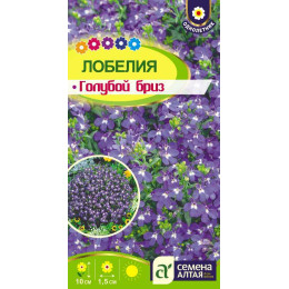 Цветы Лобелия Голубой Бриз плетистая/Агрофирма 'Семена Алтая'/семена упакованы в цветном пакете 0,1 гр.