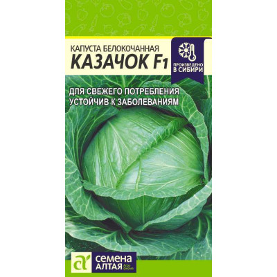 Капуста Казачок F1/Агрофирма 'Семена Алтая'/семена упакованы в цветном пакете 0,3 гр.