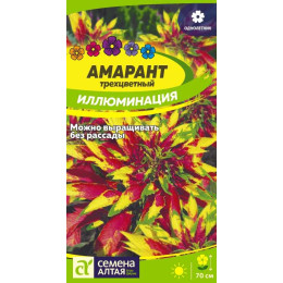 Цветы Амарант Иллюминация трехцветный/Агрофирма 'Семена Алтая'/семена упакованы в цветном пакете 0,05 гр. НОВИНКА
