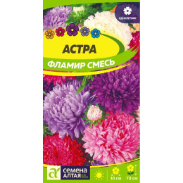 Цветы Астра Фламир смесь/Агрофирма 'Семена Алтая'/семена упакованы в цветном пакете 0,3 гр.